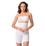 Cecimer 1 Beden Küçülten Beyaz Dikişsiz Önden Agraflı Paçalı Boxer Korse 2087, Beyaz, 2XL