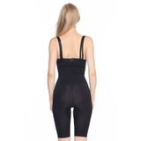 Cecimer 1 Beden Küçülten Dikişsiz Göğsü Açık Boxer Boy Korse, Siyah, 2XL