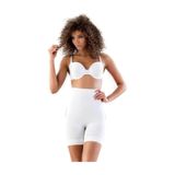 Cecimer 1 Beden Küçülten Dikişsiz Masaj Özellikli Arkası Açık Boxer Korse, Beyaz, 2XL