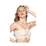 Cecimer 1 Beden Küçülten Dikişsiz Pedli Straplez Büstiyer 4022, Bej, M