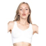 Cecimer 1 Beden Küçülten Dikişsiz Soft Sporcu Kadın Büstiyer 4001, Bej, 2XL
