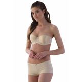 Cecimer 1 Beden Küçülten Kadın Bej Ten Lazer Kesim Kısa Boxer Korse 2812, Bej, S