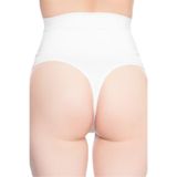 Cecimer 1 Beden Küçülten Kadın Beyaz Çift Kat String Korse, Beyaz, M