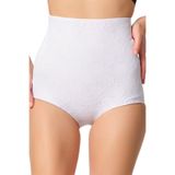 Cecimer 1 Beden Küçülten Kadın Beyaz Desenli Slip Korse 2842, Beyaz, 2XL