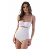 Cecimer 1 Beden Küçülten Kadın Beyaz Dikişsiz Göğsü Açık Korse 2073, Beyaz, 2XL