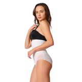 Cecimer 1 Beden Küçülten Kadın Beyaz Hamile Tül Karyokalı Lazer Slip Lohusa Korse, Beyaz, S