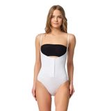Cecimer 1 Beden Küçülten Kadın Beyaz Önden Agraflı Seamless Göğsü Açık Boy Korse, Beyaz, XL