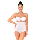Cecimer 1 Beden Küçülten Kadın Beyaz Yüksek Bel Slip Pop-up Korse, Beyaz, 2XL