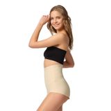Cecimer 1 Beden Küçülten Kadın Göbek Balen Destekli Slip Korse, Bej, 2XL