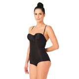 Cecimer 1 Beden Küçülten Kadın Lazer Kesim Gögsü Açık Slip Korse, Turuncu, S