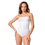 Cecimer 1 Beden Küçülten Kadın Sıkılaştırıcı Beyaz Dikişsiz Agraflı Slip Korse, Beyaz, S