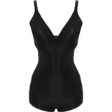 Cecimer 1 Beden Küçülten Kadın Siyah Lazer Kesim Çift Kat Slip Boy Korse, Siyah, 2XL