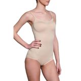 Cecimer 1 Beden Küçülten Kadın Ten Ip Askılı Dikişsiz Çıtçıtlı Body Korse 1923, Bej, XL