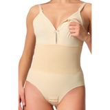 Cecimer 1 Beden Küçülten Kadın Ten Sırt Destekli Bady Emzirme Korse 2944t, Bej, XL