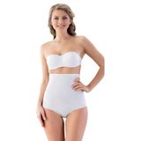 Cecimer 1 Beden Küçülten Miğde Toparlayıcı Yüksek Bel Slıp Lazer Korse, Beyaz, 2XL