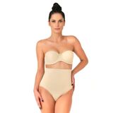Cecimer 1 Beden Küçülten Seamless Yüksek Bel Dikişsiz Iz Yapmayan Double Slip Korse Külot 2039 Ten, Bej, XL