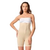 Cecimer 1 Beden Küçülten Ten Rengi Dikişsiz Önden Agraflı Paçalı Boxer Korse 2087, Bej, 2XL