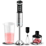 Cecotec 1100W El Blender Seti | Titanyum Bıçak, Buz Kırma, Smoothie, Doğrayıcı ve Çırpıcı - Siyah Silver