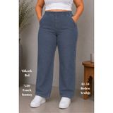 Cedy Denim Cedy Denım - Büyük Beden Likralı, Beli Lastikli Jean Pantolon C636 - Açık Mavi - -- - 52