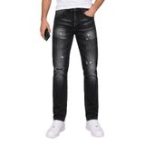 CEDY DENIM Erkek Slim Fit Esnek Likralı Vintage Yıkamalı Yırtık Detaylı Rahat Kesim Denim Kot Pantolon CT1205-Siyah