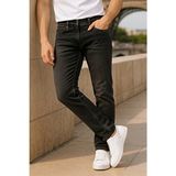 Cedy Denim Erkek Slim Fit Kot Pantolon C304 %98 Cotton %2 Elastane Siyah Desenli Günlük Stil - Antrasit - 32 / 34