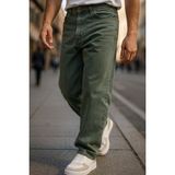 Cedy Denim Erkek Yüksek Bel Bol Kesim Baggy Loose Fit Jean PANTOLON-C352 - 29 - 32 - Haki