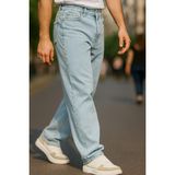 Cedy Denim Erkek Yüksek Bel Bol Kesim Baggy Loose Fit Jean PANTOLON-C352 - 30 - 32 - Buz Mavisi