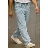 Cedy Denim Erkek Yüksek Bel Bol Kesim Baggy Loose Fit Jean PANTOLON-C352 - 34 - 32 - Buz Mavisi