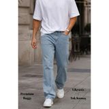 Cedy Denim Erkek Yüksek Bel Bol Kesim Baggy Loose Fit Jean PANTOLON-C352 - 36 - 32 - Açık Mavi