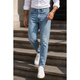 CEDY DENIM Erkek Yüksek Bel Mom Jean Dar Paça Likralı Pantolon C333-AçıkMavi
