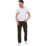 Cedy Denım Erkek Yüksel Bel Bol Kesim Boru Paça Kot Pantolon Reguler Fit Jean - C336 - 30 / 32 - Kahverengi
