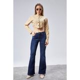 Cedy Denım Kadın 5 Cep Düşük Bel Ispanyol Paça Skinnyfit Esnek Jean Pantolon C619 - 30 - 00 Lacivert