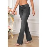 CEDY DENIM Kadın 5 Cep Düşük Bel İspanyol Paça SkinnyFit Esnek Jean Pantolon C619 Antrasit 29