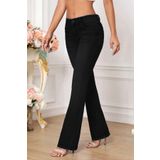 CEDY DENIM Kadın 5 Cep Düşük Bel İspanyol Paça SkinnyFit Esnek Jean Pantolon C619 Siyah 32