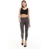 CEDY DENIM Kadın Antrasit Yüksek Bel Dar Paça Süper Skinny Fit Esnek Bilek Boy Denim Jean Kot Pantolon C596