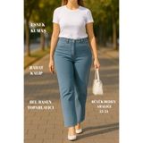 CEDY DENIM - Kadın Büyük Benden Boru Paça Yüksek Bel Regular Fit Likralı Pantolon C626