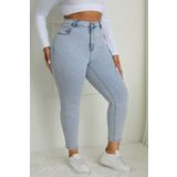 CEDY DENIM Kadın Kar Yıkama Büyük Beden Skinny Fit Yüksek Bel Full Likralı Yumuşak Giyim Jean Pantolon -kar C597
