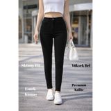 CEDY DENIM Kadın Yüksek Bel Dar Paça Süper Skinny Fit Esnek Bilek Boy Denim Jean Kot Pantolon -siyah-raw C596