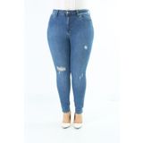 CEDY DENIM Kadın Yüksek Bel Skinny Fit Jeans Büyük Beden Kot PantolonC597