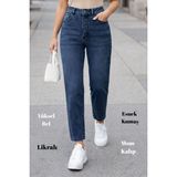 CEDY DENIM Kadın Yüksek Bel Soho Boyfriend Jean C599 - Mavi - 36 - Dropsuz