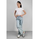 Cedy Denim Kız Çocuk Yüksek Bel Cotton Palazzo Jean Pantolon - 7 - 8 Yaş - Kar Yıkama