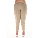 CEDY DENIM Mom Fit Jean Büyük Beden Yüksek Bel Carrot Kesim Dar Paça Pileli Esnek Kot Pantolon -bej C600
