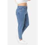 CEDY DENIM Mom Fit Jean Büyük Beden Yüksek Bel Carrot Kesim Dar Paça Pileli Esnek Kot Pantolon -kar-yıkama C600
