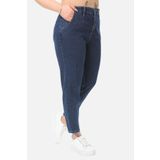 CEDY DENIM Mom Fit Jean Büyük Beden Yüksek Bel Carrot Kesim Dar Paça Pileli Esnek Kot Pantolon -lacivert C600