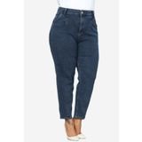 CEDY DENIM Mom Fit Jean Büyük Beden Yüksek Bel Carrot Kesim Dar Paça Pileli Esnek Kot Pantolon -mavi C600