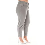 CEDY DENIM Mom Fit Jean Büyük Beden Yüksek Bel Carrot Kesim Dar Paça Pileli Esnek Kot Pantolon -taş C600