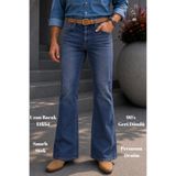 CEDY DENIM Premium Seri: Erkek Retro Flare Bootcut Jean - Geniş Paça Taşlanmış Denim Pantolon C370-A.Mavi