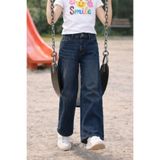 CEDY DENIM Yüksek Kalite Kız Çocuk Yüksek Bel %100 Cotton Palazzo Jean Pantolon-c700-koyu-mavi