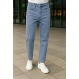 CEDY DENIMDar Paça Erkek Yüksek Bel Kot Pantolon - Salaş Mom Jean C333 - Açık Mavi - 33 / 28 - Dropsuz