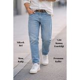 CEDY DENIMDar Paça Erkek Yüksek Bel Kot Pantolon - Salaş Mom Jean C333 - Açık Mavi - 36 / 28 - Dropsuz